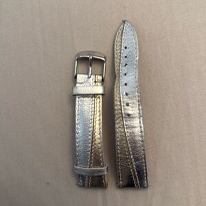 Two tone Michele genuine leather metallic watch band
